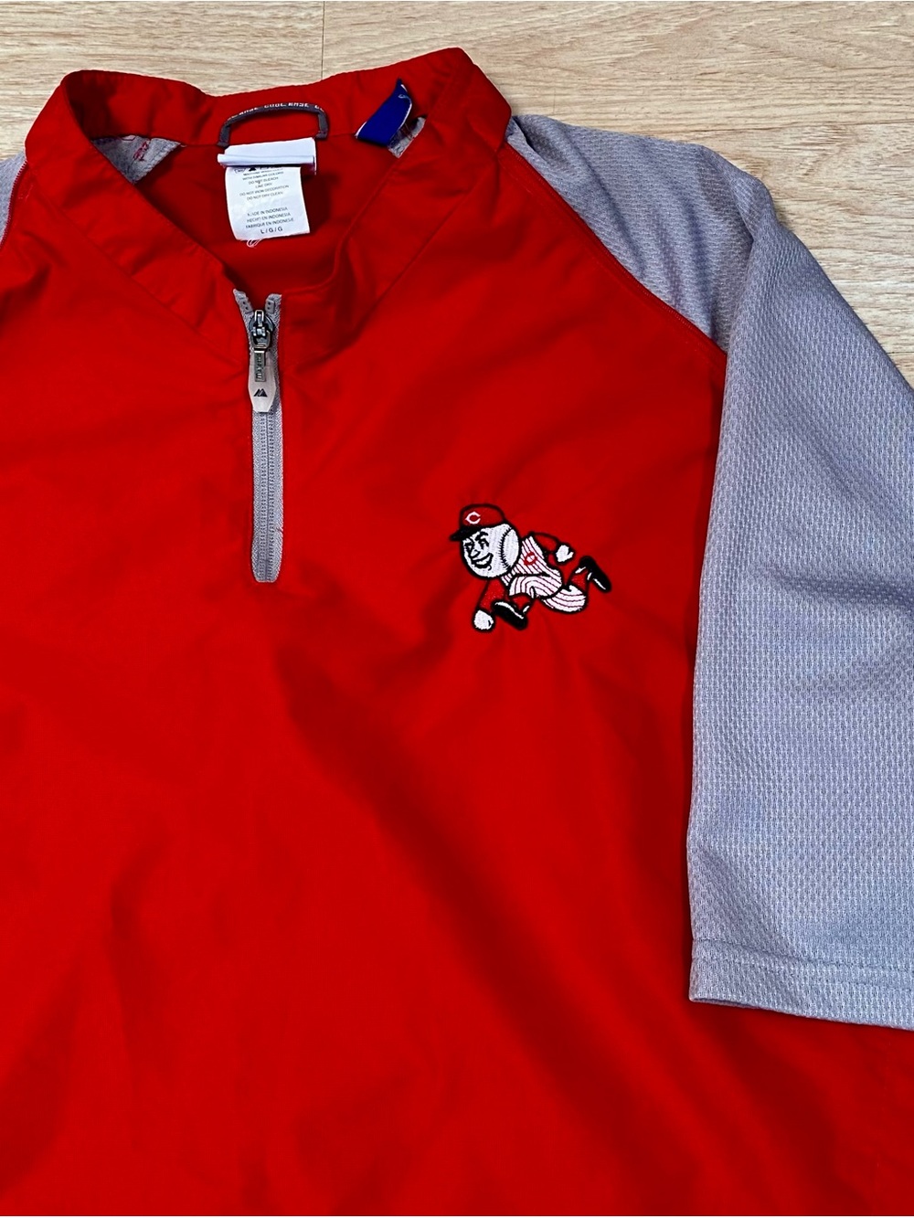 Vintage Cincinnati Reds Pullover Men’s Large 1/4 Zip Majestic Lightweight Jacket